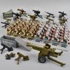 MOC WW2 Военные фигурки Строительные блоки Армия Солдат Поле Боя Оружие Кирпичи Детские игрушки