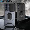 KEYSION Shockproof Armor Case for Samsung A56 5G A36 Slide Push Pull Camera Lens Protection Ring Phone Cover for Galaxy A26 A56