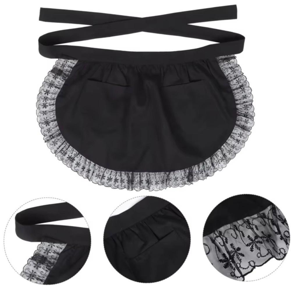 Винтажный полуфартук с двумя карманами Короткий фартук Сексуальный фартук в стиле Лолита для женщин