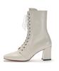 Briana Lace-Up Half Boots [Cream]