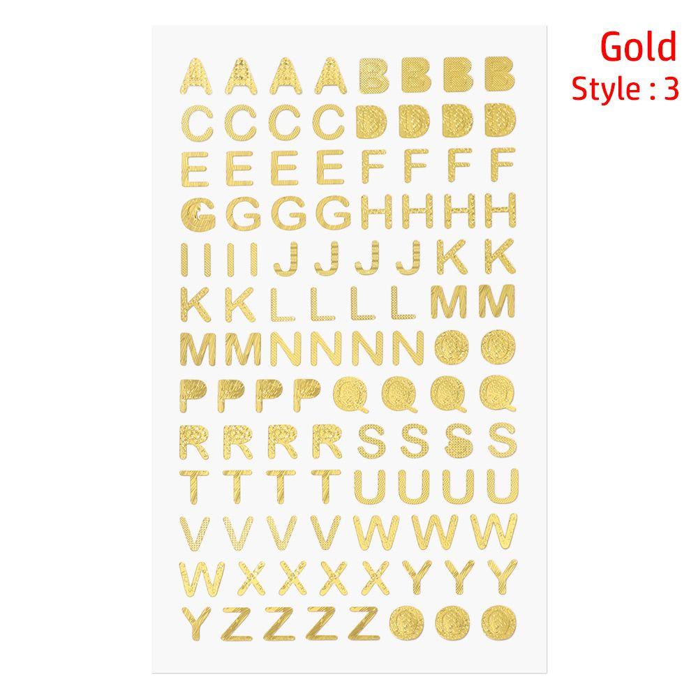 Bronzing Pattern Planner Notebook Decor Number sticker Self Adhesive Twinkle stickers Letter