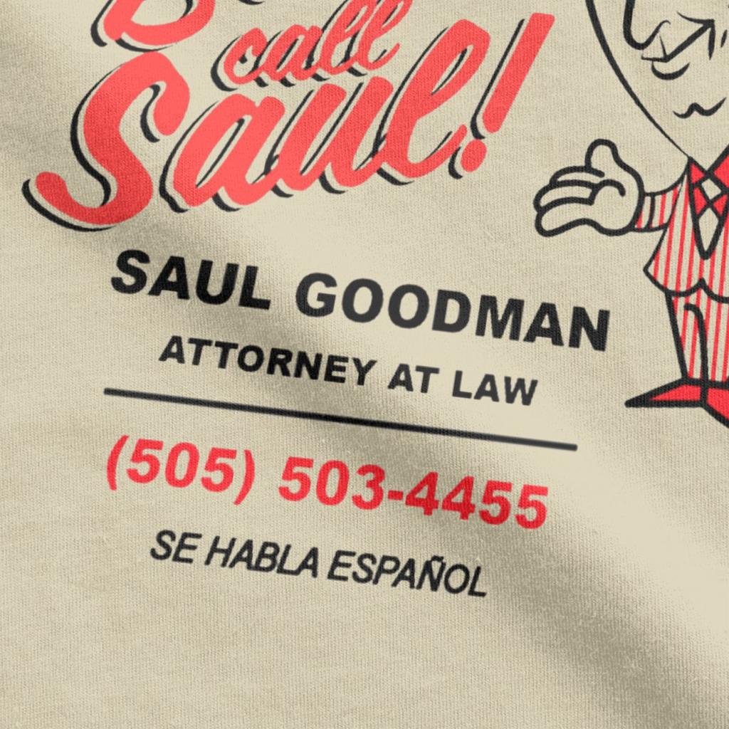 Better Call Saul Goodman Breaking Bad T Shirt Men Pure Cotton Vintage T-Shirt Round Neck Tee Shirt Short Sleeve Tops Gift Idea