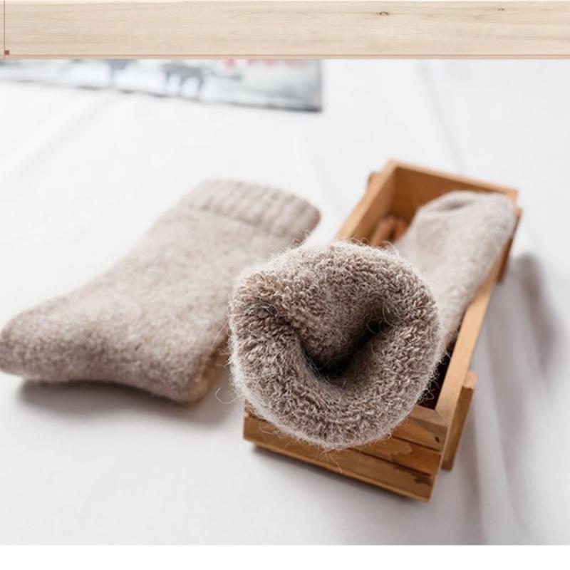 Женские повседневные толстые термоноски Pure Color Thickened Fleece Wool Sock