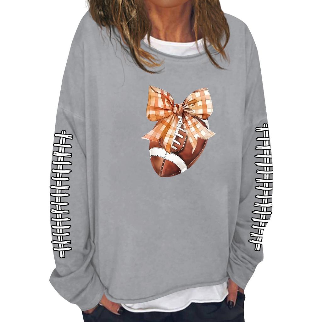 Женская модная повседневная толстовка с длинным рукавом и круглым вырезом с принтом