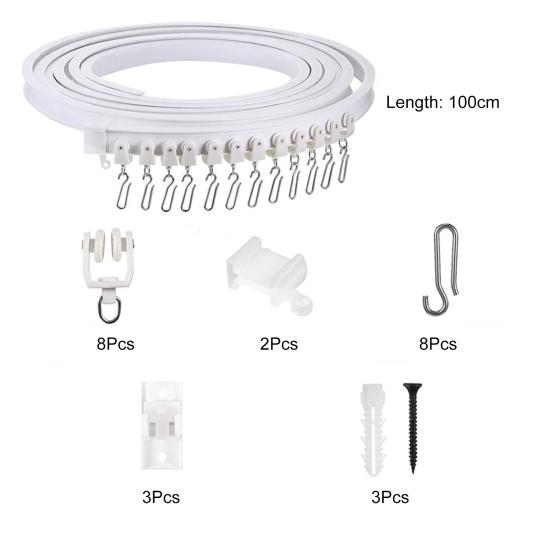 1 комплект аксессуаров для карниза для штор 1/3/5 м потолочный карниз для штор сгибаемый плавный скольжение