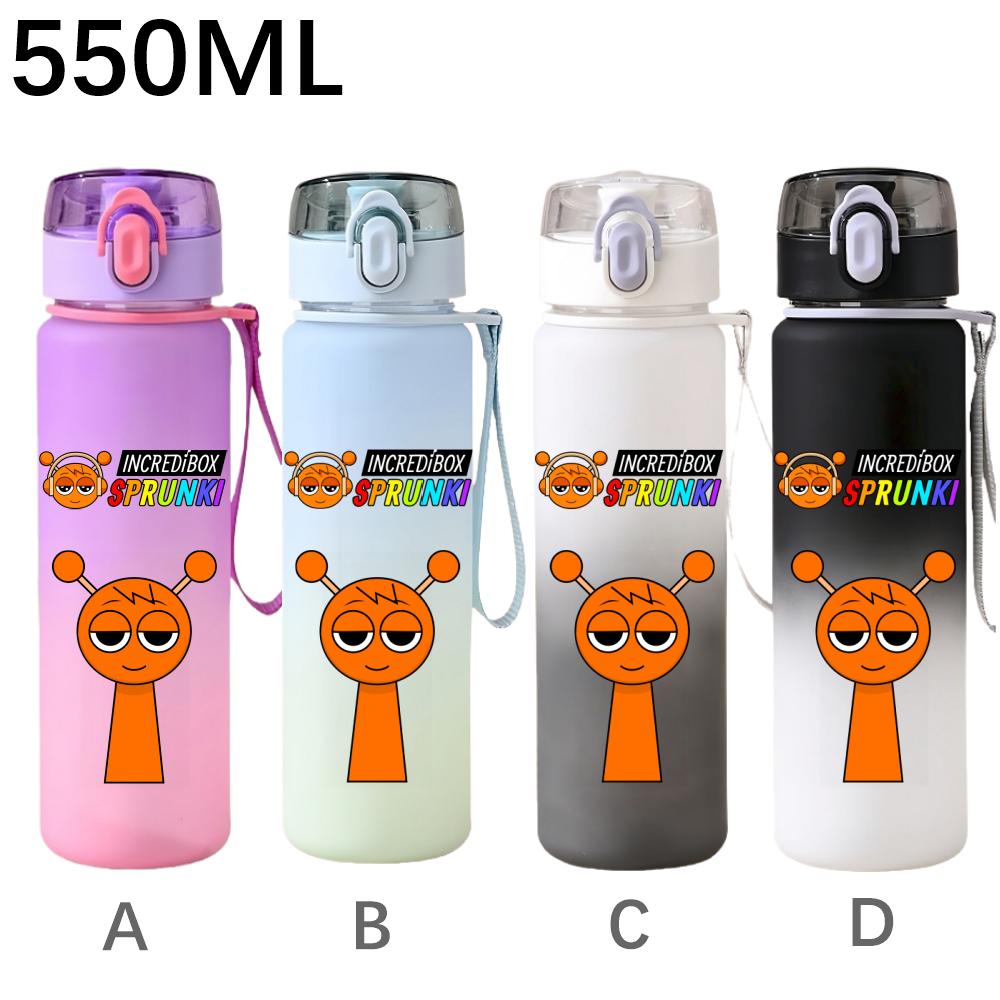 High Quality 550ml Game Sprunki Gradient Sports Water Bottle Cartoon Leak-proof Portable Drinking Bottles Outdoors Sports Fitness Water Cup