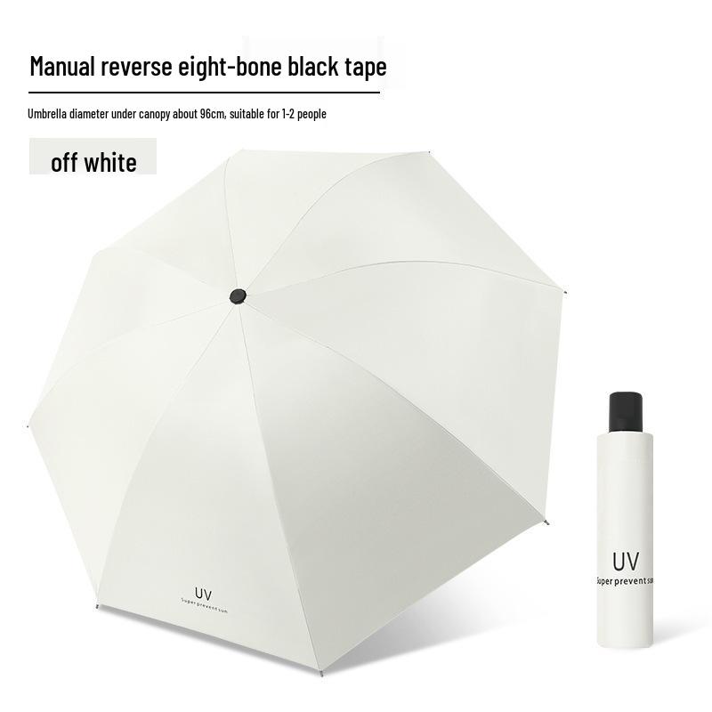 Пользовательский УФ Черный Клей Зонт от Солнца и Дождя – Женский Трехсложный Дизайн с Нанесением Логотипа.
