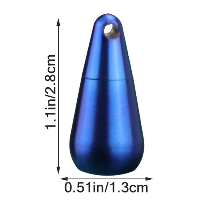 1Pc Mini Medicine Pill Box Pure Titanium Waterdrop Pendant Small Pill Bottle Portable Waterproof Tablet Container