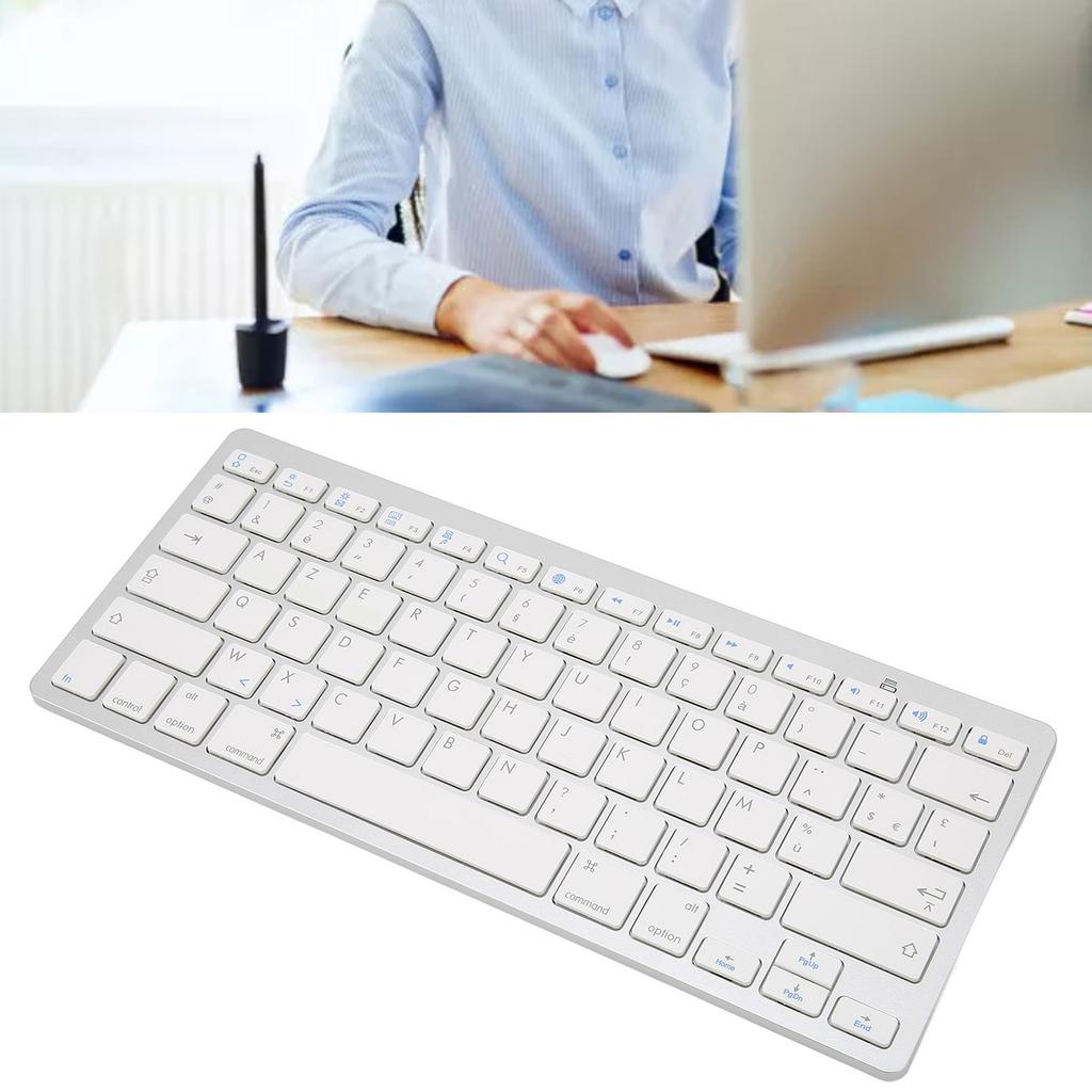 Wireless Keyboard 78 Keys Thin Portable White Computer Keyboards for for OS X for for dows