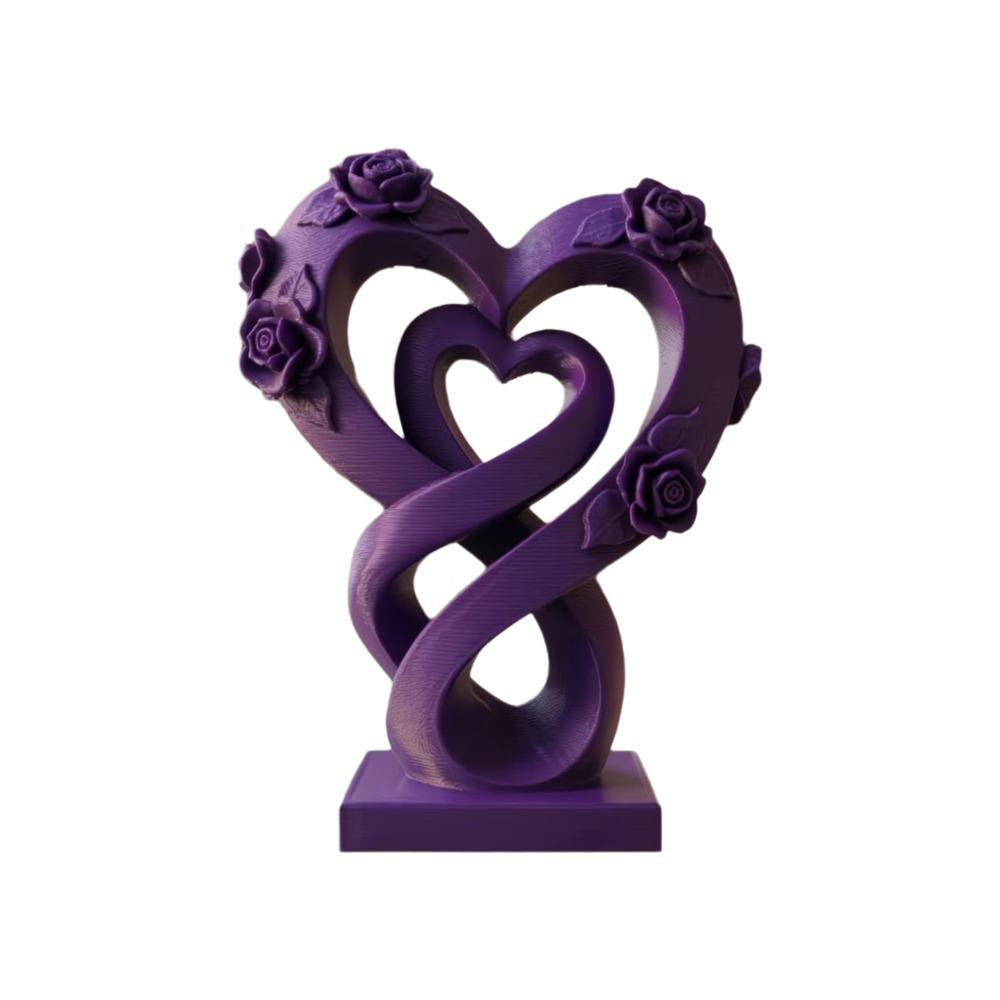 Modern Heart Rose Ornament Romantic Heart Statue Ornament Creative Love Ornament  Valentine’s Gift
