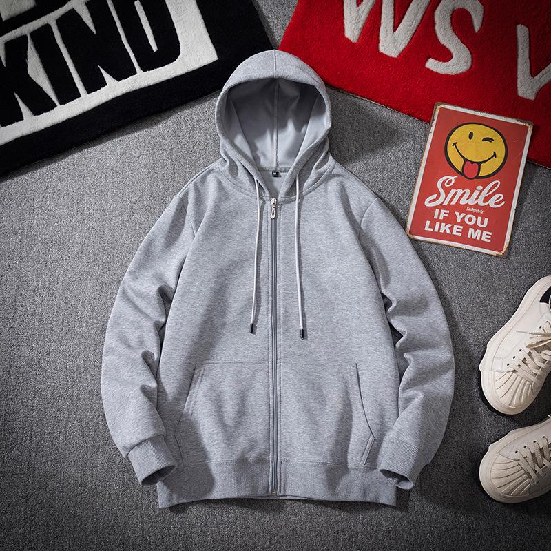 Мужская толстовка с капюшоном на молнии большого размера с флисовой подкладкой - Толстая, свободного кроя для осени и зимы