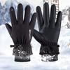 Ski Gloves Winter Warm Fleece Touch Screen Gloves Fleece Thickened Non-slip Sports Cycling Driving Windproof Gloves
