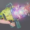 64 Holes Dinosaur Electric Bubble Gun With Light Gatling Bubble Machine Soap Bubbles Magic Bubble Blower Gun Kid Outdoor Toys