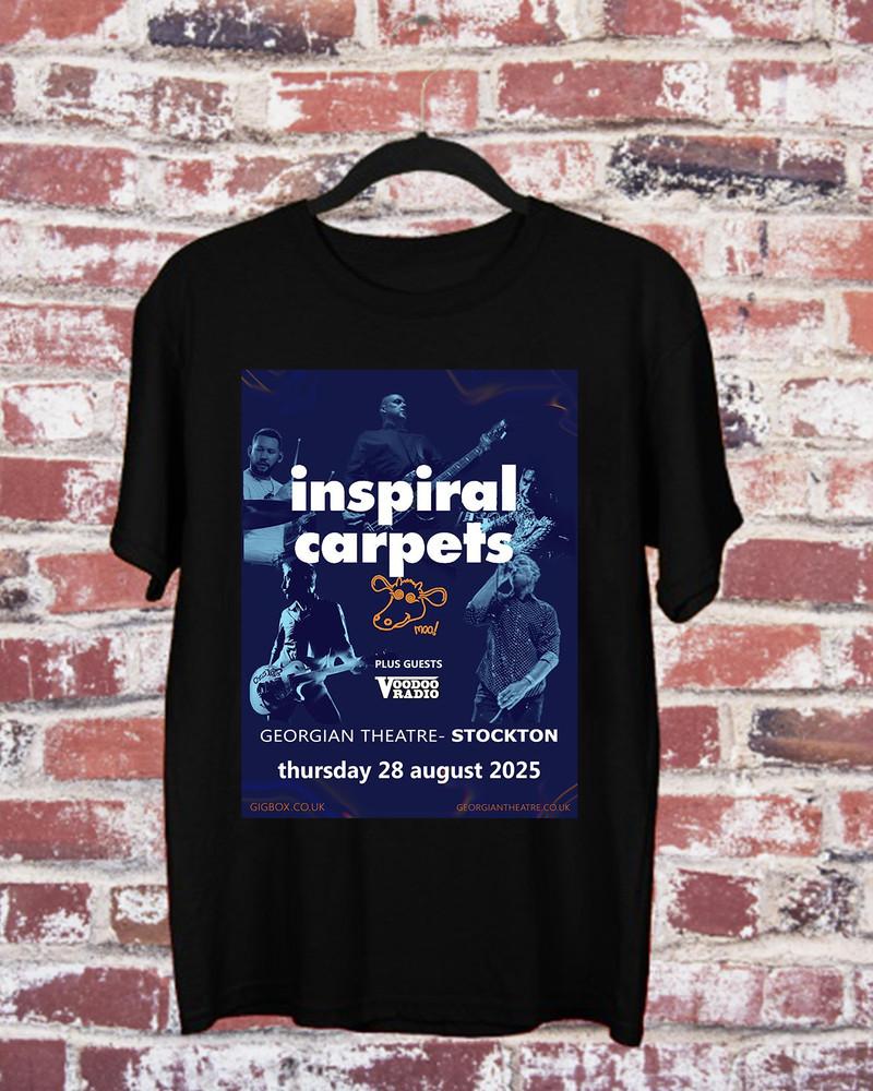 INSPIRAL CARPETS BAND LIVE В Georgian Theatre Футболка ПОЛНАЯ Размеры S-5XL Унисекс Футболка