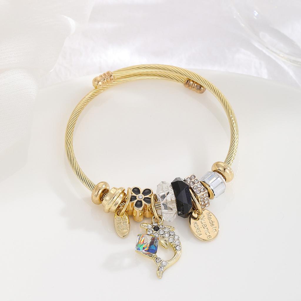 Браслет JYL TS Модный Подвеска-Медведь с Буквой Регулируемый Приносит Игривую Удачу