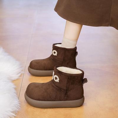 Женские морозостойкие теплые утепленные сноубутсы на толстой подошве с высоким противоскольжением износостойкие уличные для отдыха тренировок бега спортивные хлопковые ботинки