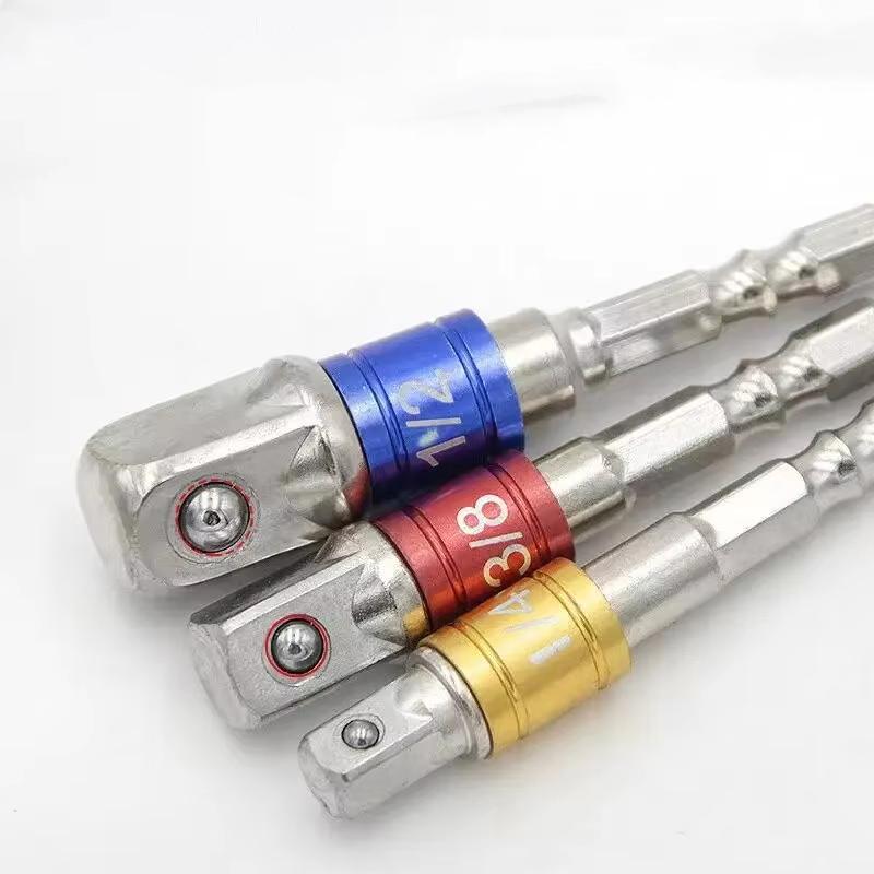 3 шт. Отвертка Шестигранный хвостовик Быстросъемный Держатель бит для отвертки Удлинитель Адаптер для торцевых головок Аксессуары для электродрели