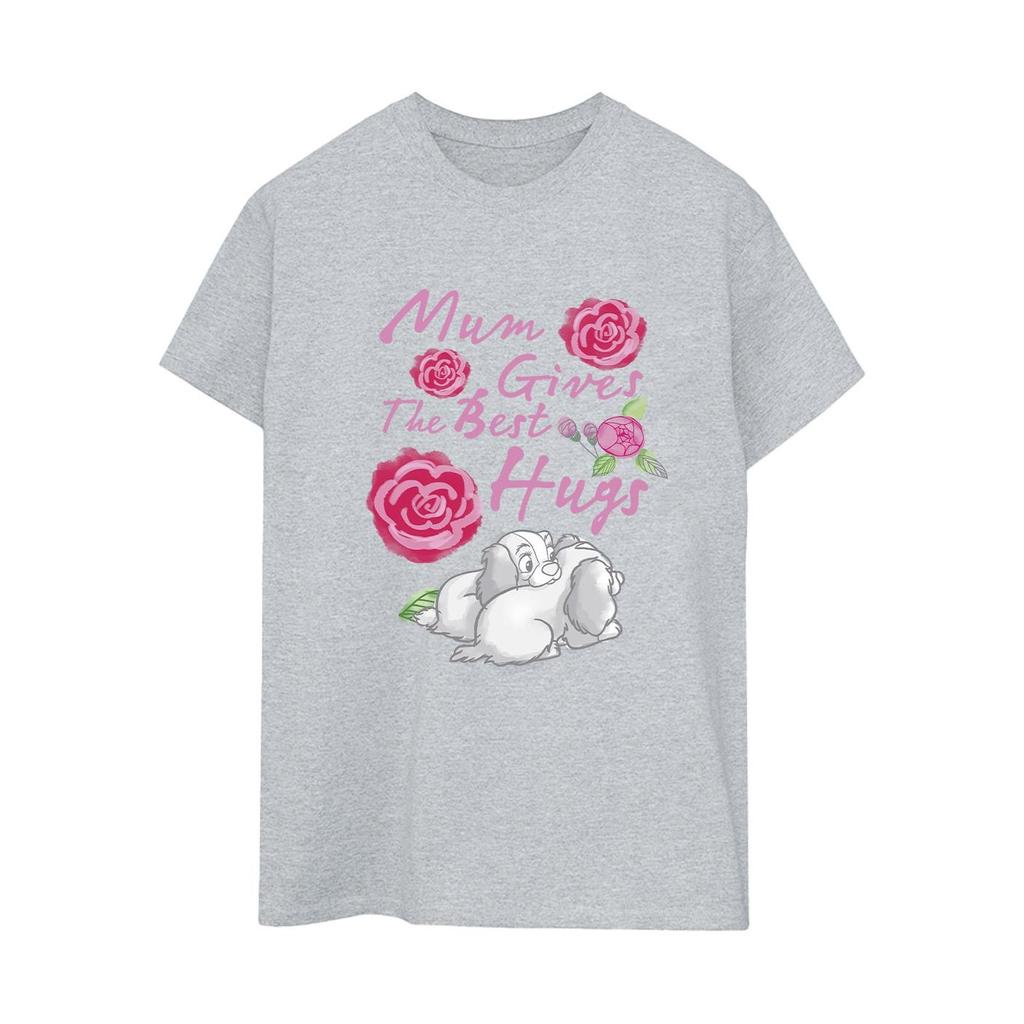 Disney Womens/Ladies Lady And The Tramp Mum Hugs Cotton Boyfriend T-Shirt