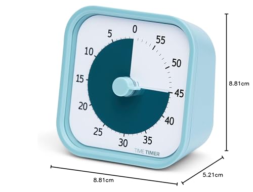 Time Timer Time Timer Study Timer MOD Home Edition Mod Lake Blue 9cm 60 Minutes Learning Alarm TTM9-HLB-W