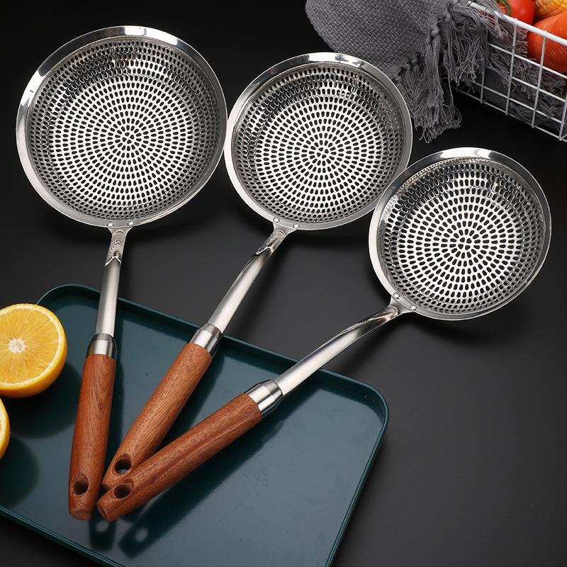 304 большая шумовка из утолщенной нержавеющей стали шумовка для бытовых коммерческих кухонь шумовка сито для жарки фильтр