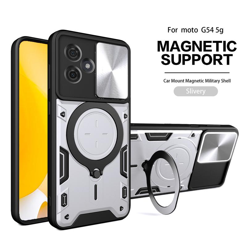 Чехол для Motorola Moto G54 5G 2023, автомобильный кольцевой стенд, слайд-камера, защитный чехол для телефона Moto G54 G 54 XT-2343-1, бронированная задняя крышка