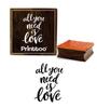 Printtoo All You Need Is Love Word Design Wooden Rubber Stamp Diary Card Print Block-2 X 2
