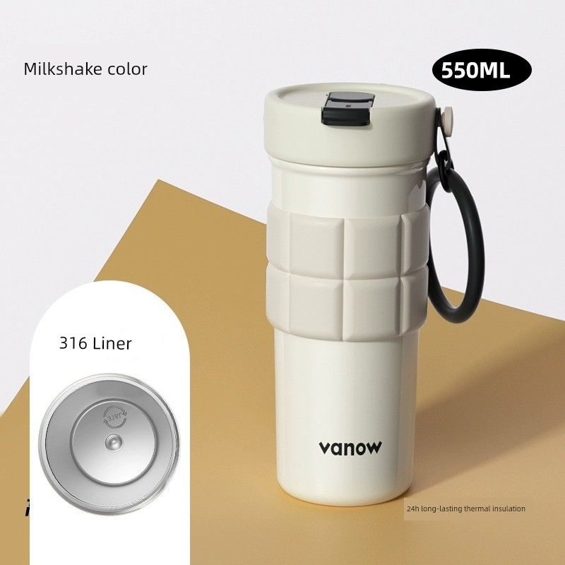 24-Year New Genuine Vanow Large-Capacity Thermos Cup Portable Car Coffee Travel Mug for Women Simple Design