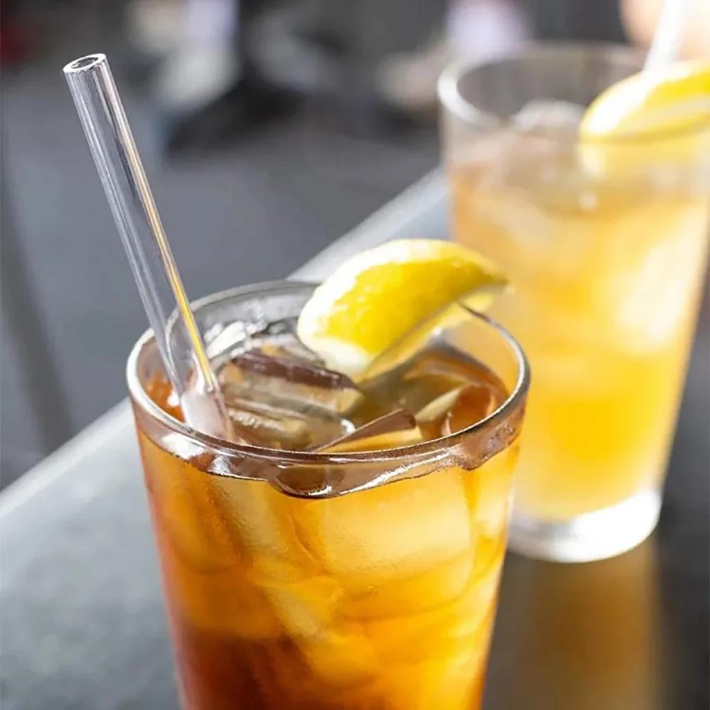 8Pcs Reusable Glass Straws Eco Friendly Reusable Drinking Straw for Smoothies Cocktails Bar Accessories Straws with Brushes