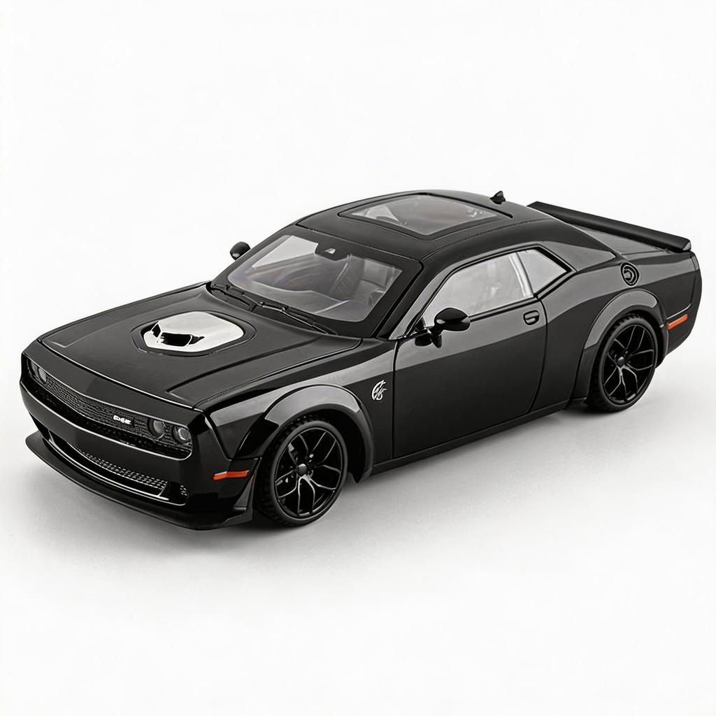 1/18 Dodge Hellcat Большой Масштаб Металлический Литой Модель Автомобиля Hellcat с Имитацией Звука Запуска, Коллекционное Украшение, Подарок на День Рождения для Мальчиков