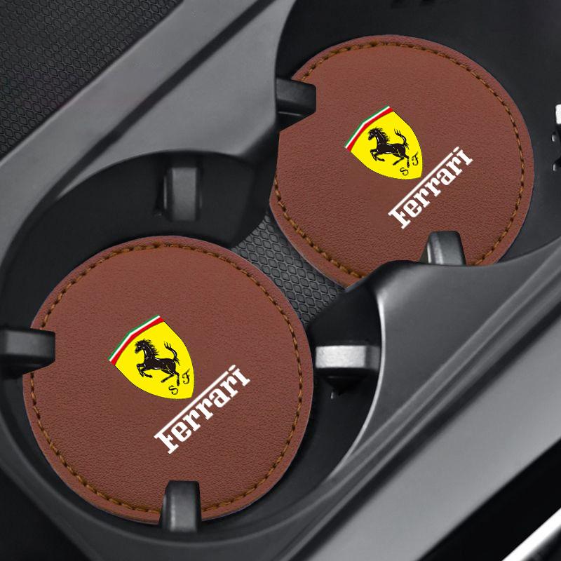 2pcs Car Auto Water Cup Slot Non-Slip Mat Accessories For Ferrari Roma 488 Portofino F8 Roma Spider SF90 Superfast Competizione JW5