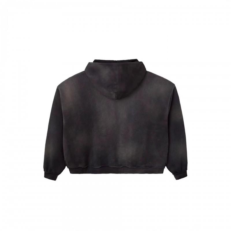 Vintage Gradient Zip Up Hoodie Y2K Streetwear Loose Fit Top Teens