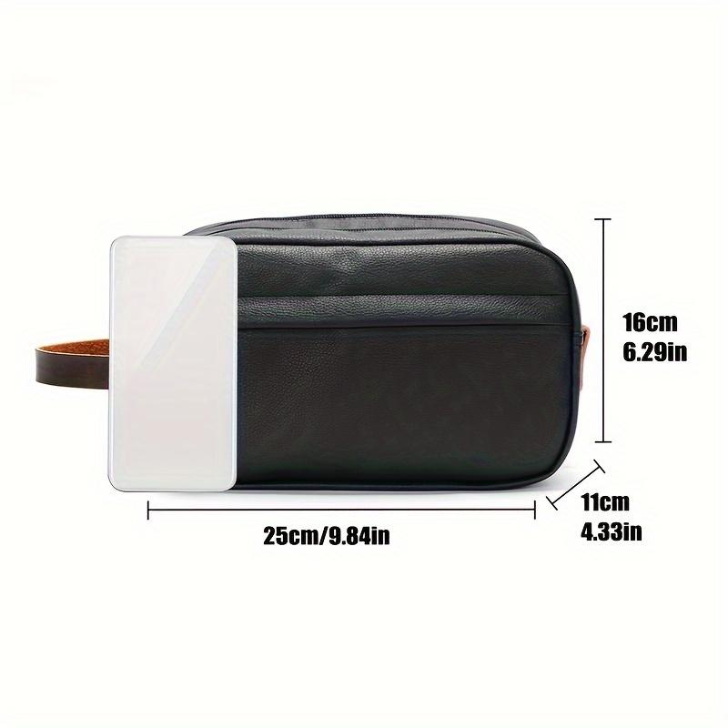 Черная ретро-сумка для мужчин, портативная дорожная сумка для хранения туалетных принадлежностей, водонепроницаемая повседневная сумка-клатч с двойной молнией