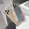 Glossy Icy Simple Slim Glass Mobile Phone Case for iPhone 17 Pro Max 16 15 14 13 Matte Frame Full Camera Lens Protection Cover