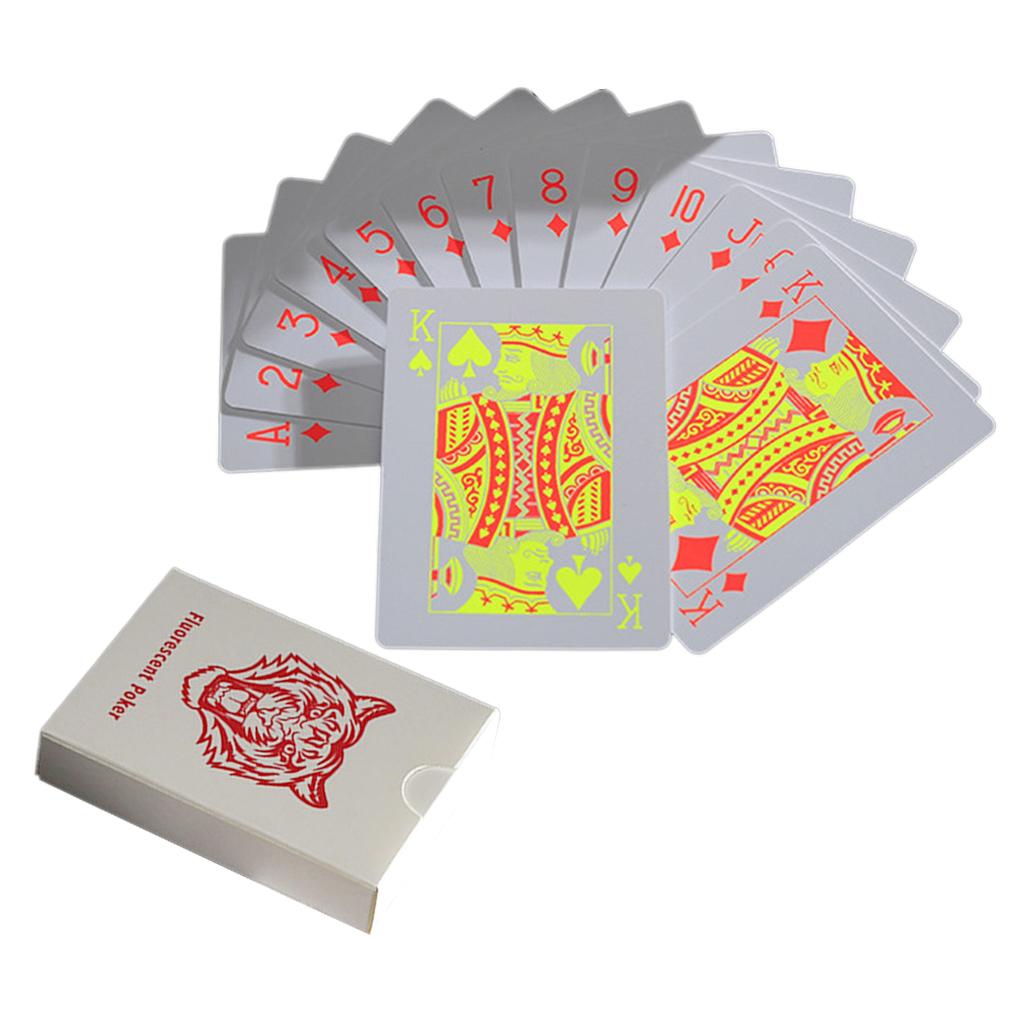 Fluorescent PVC Playing Cards Magic Waterproof Poker Glow In The Dark Bar Party KTV Plastic Professional Poker Cards