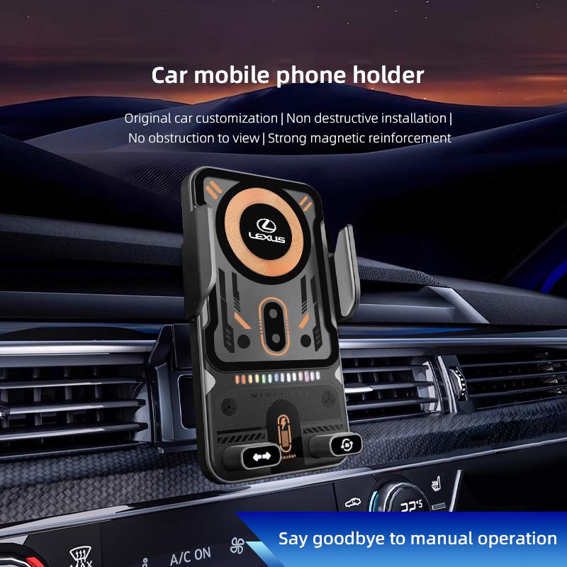 15W Wireless Charger Car Phone Holder Air Vent Mount Fast Charging For Lexus Ct200h IS250 RX350 NX300h LX570 LX600 LX470 IS350 AEN1