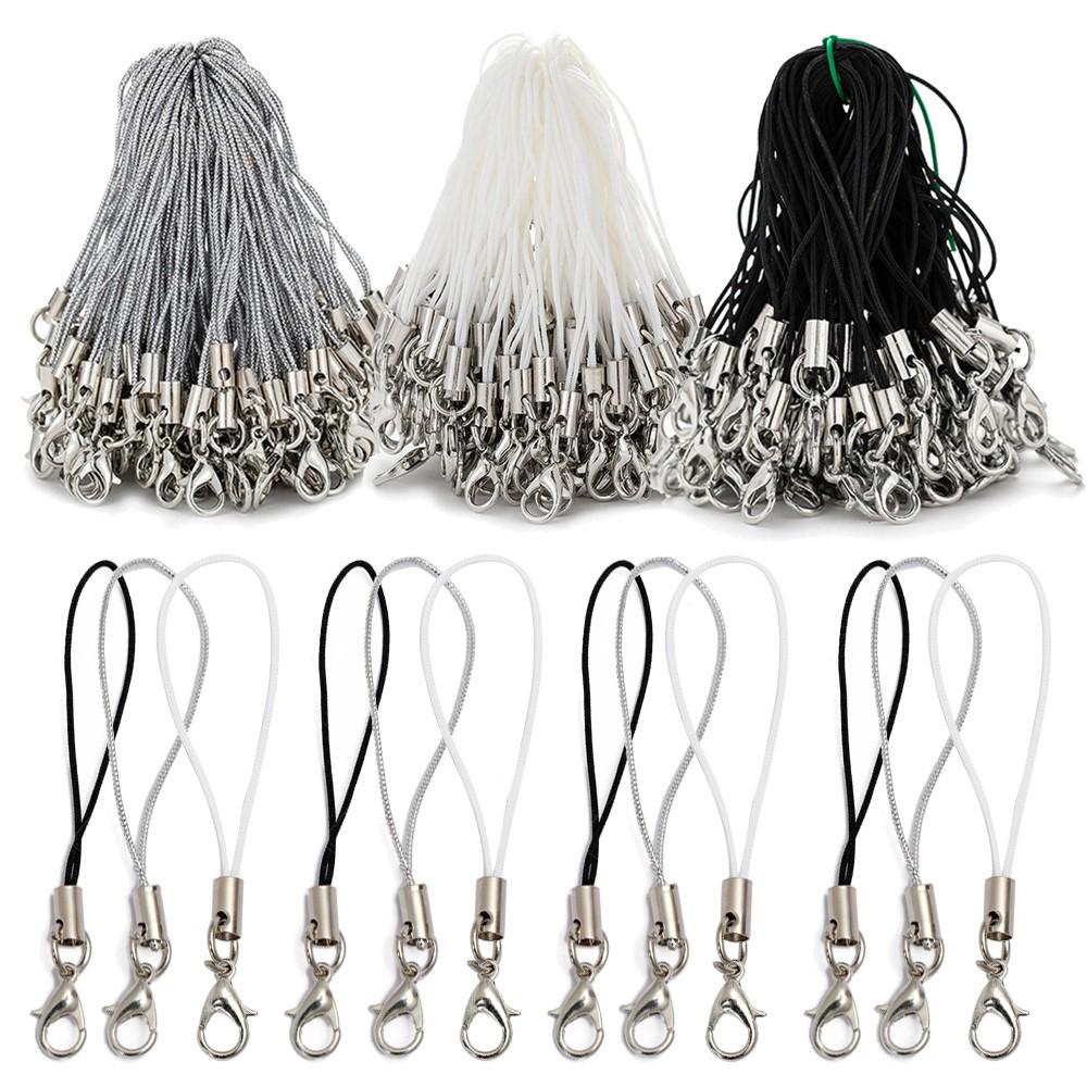 50Pcs Lobster Clasp Lanyard Strap Cord Mobile Cords Charm Nylon Key Ring Chain For DIY Keyring Jewelry Making Accessories