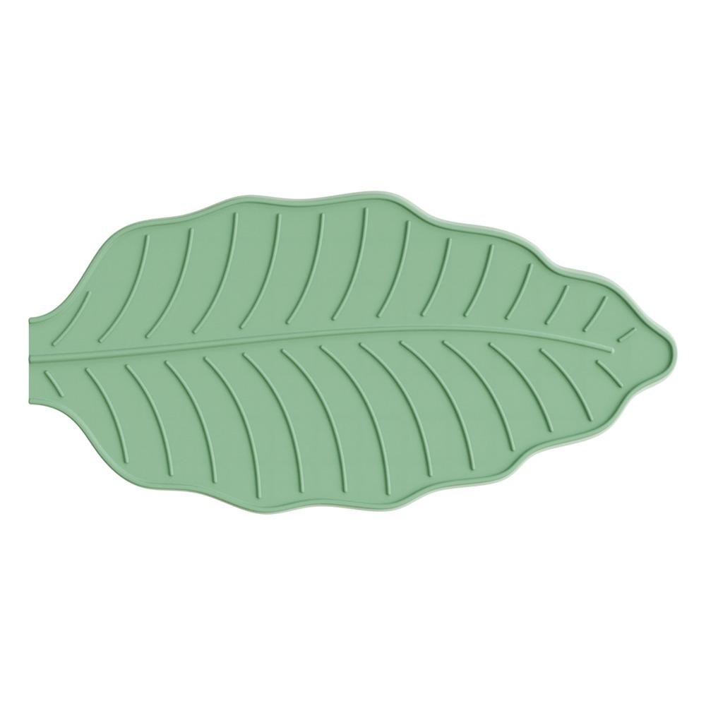 Silicone Leaf Shape Kitchen Dish Draining Mat Non-Slip Pot Holder Kitchen Utensil