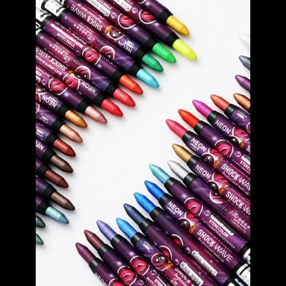 Long Lasting Waterproof Eyeshadow Pen 2 In 1 Smudge-Proof Stick Lip Makeup Glitter Shimmer, 31, 1 Piece