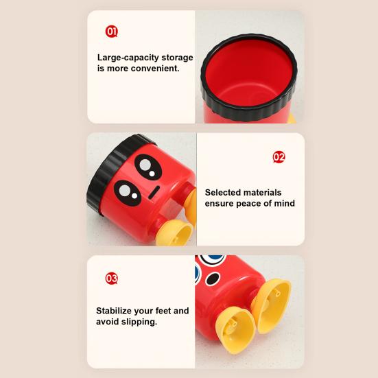 Милый мультяшный держатель для ручек с ножками, большой вместимости, круглый настольный органайзер для школьных и офисных принадлежностей, декоративная коробка для хранения на столе