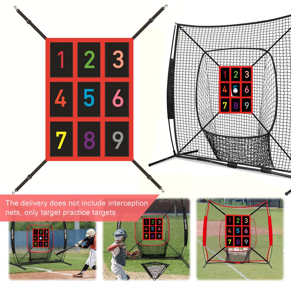 9-секционная нумерованная мишень для strike zone (Нет сети) Регулируемая мишень для питчинга Тренажеры для тренировки точности питчера для бейсбола и софтбола