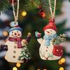 18 шт./набор Деревянные Мультяшные Подвески-Снеговики со Шнурком Рождественская Подвеска на Елку Фестиваль Рождественская Вечеринка Домашние Украшения
