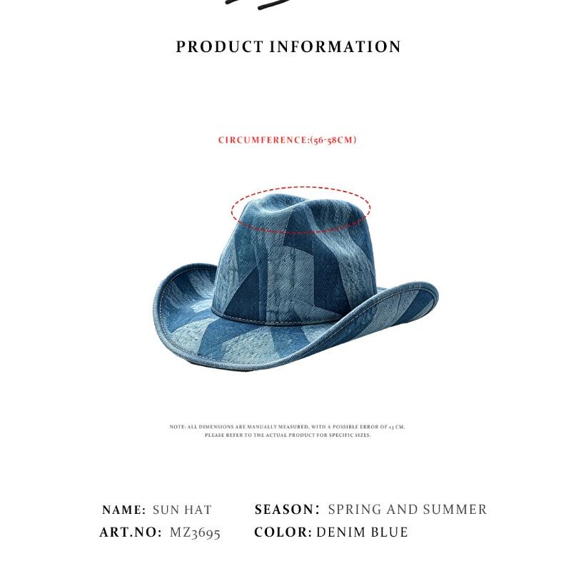 Women Men Vintage Western Cowboy Jazz Hat Outdoor Sun Protection