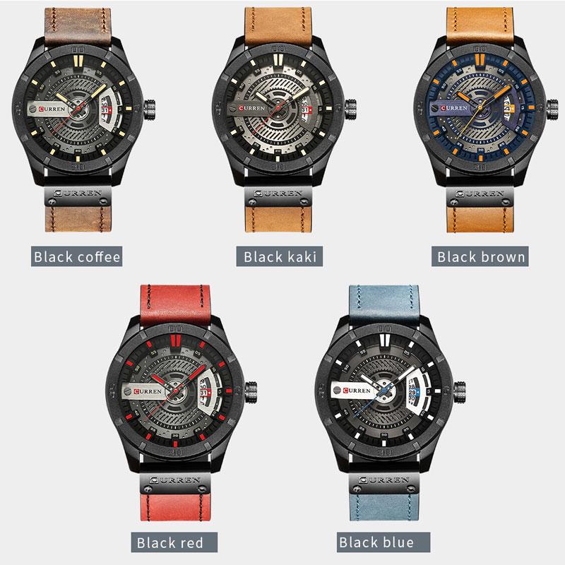 Relogio Masculino CURREN Watch Men Waterproof Calendar Sport Military Male Clock Top Brand Luxury 3D Dial Man Wristwatch 8301