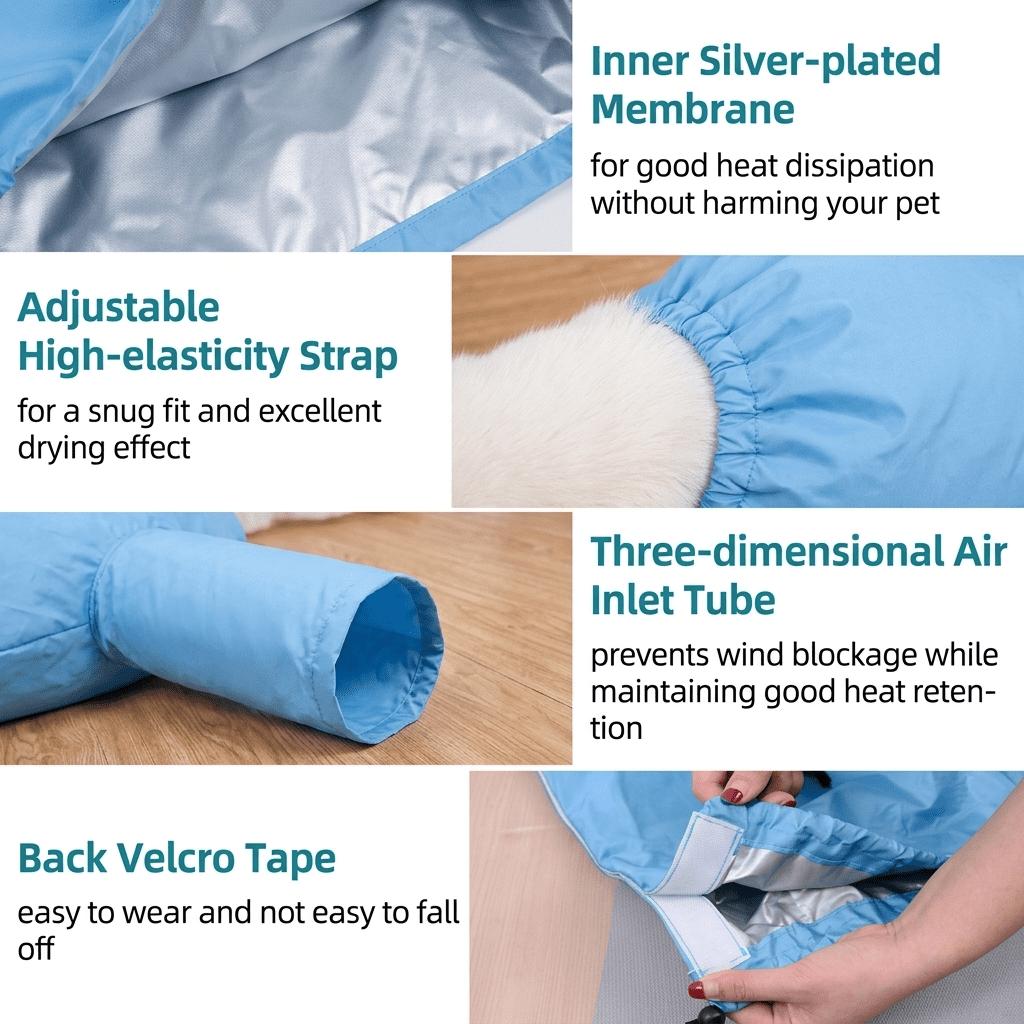 Dog Drying Bag (40-60 lbs)Pet Grooming Kit - Breathable Portable Quick-Dry Bag for Fast Drying After Bath Home Care for Large Dogs