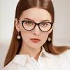 Fashion Cat Eye Glasses Anti-Blue Light Glasses Women Men Oversized Optical Eye Protection Ultra Light Eyeglasses Uv400