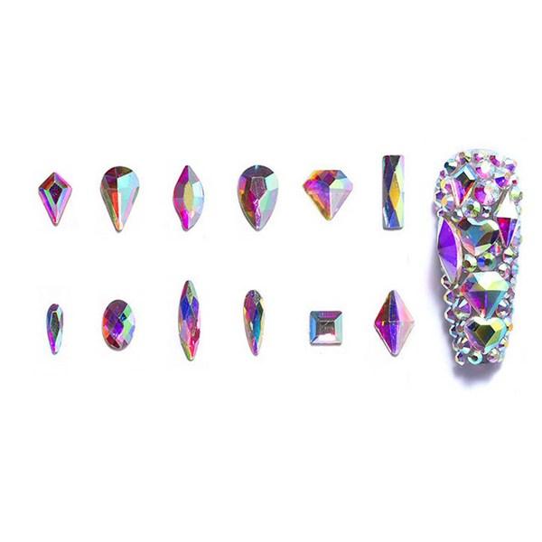 May Brown Self AB Nail Stone Parts, Opal, 3 Sets