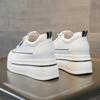 Женские повседневные кроссовки, платформа с увеличением высоты, шнуровка, женские вулканизированные туфли, кожаные дышащие женские туфли, удобные