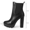 Eilyken New Fashion Platform Chunky High Heels Women Ankle Boots Concise Zipper Soft Leather Short Booties Designer Shoes