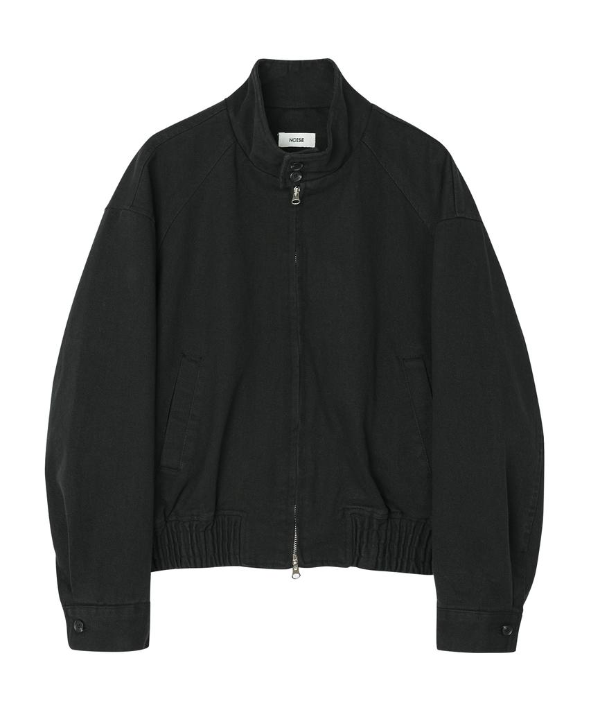 Куртка-свитшот Harrington из хлопка с эффектом 'noise wash' - Черная