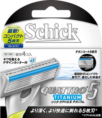 Schick Quattro 5 титановое сменное лезвие 5-лезвийное (4 шт)